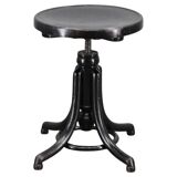 Thonet adjustable bentwood piano stool in black ebony finish, Czechoslovakia 1930s