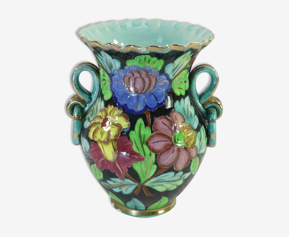 Vase en céramique signé Cerart Monaco vintage