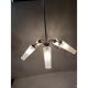 Old vintage 1970s golden brass chandelier