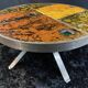 Roche Bobois coffee table design 1960-1970 ceramic top on metal.