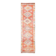 Tapis runner vintage orange à motifs géométriques faits main, 86x319Cm
