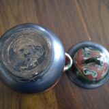 Numbered red and green sugar bowl