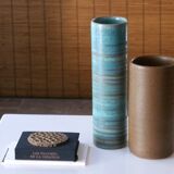 Antonio Lampecco's brown ceramic roll vase, 70s