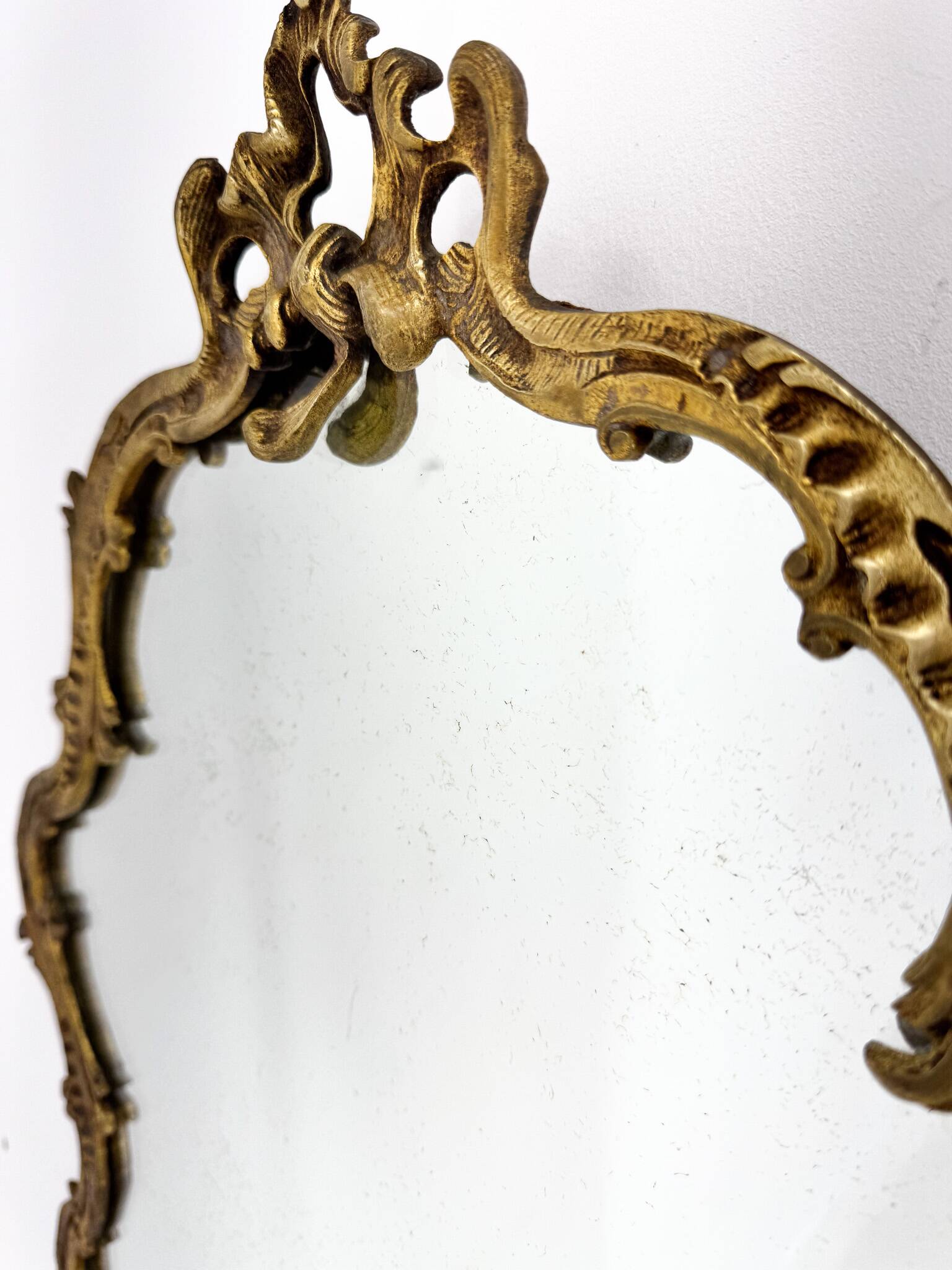 Antique brass french wall mirror