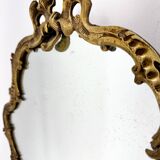 Miroir mural français en laiton antique