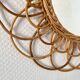 Vintage rattan flower mirror