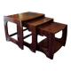 Set of three nesting coffee tables, 1970, dark wood