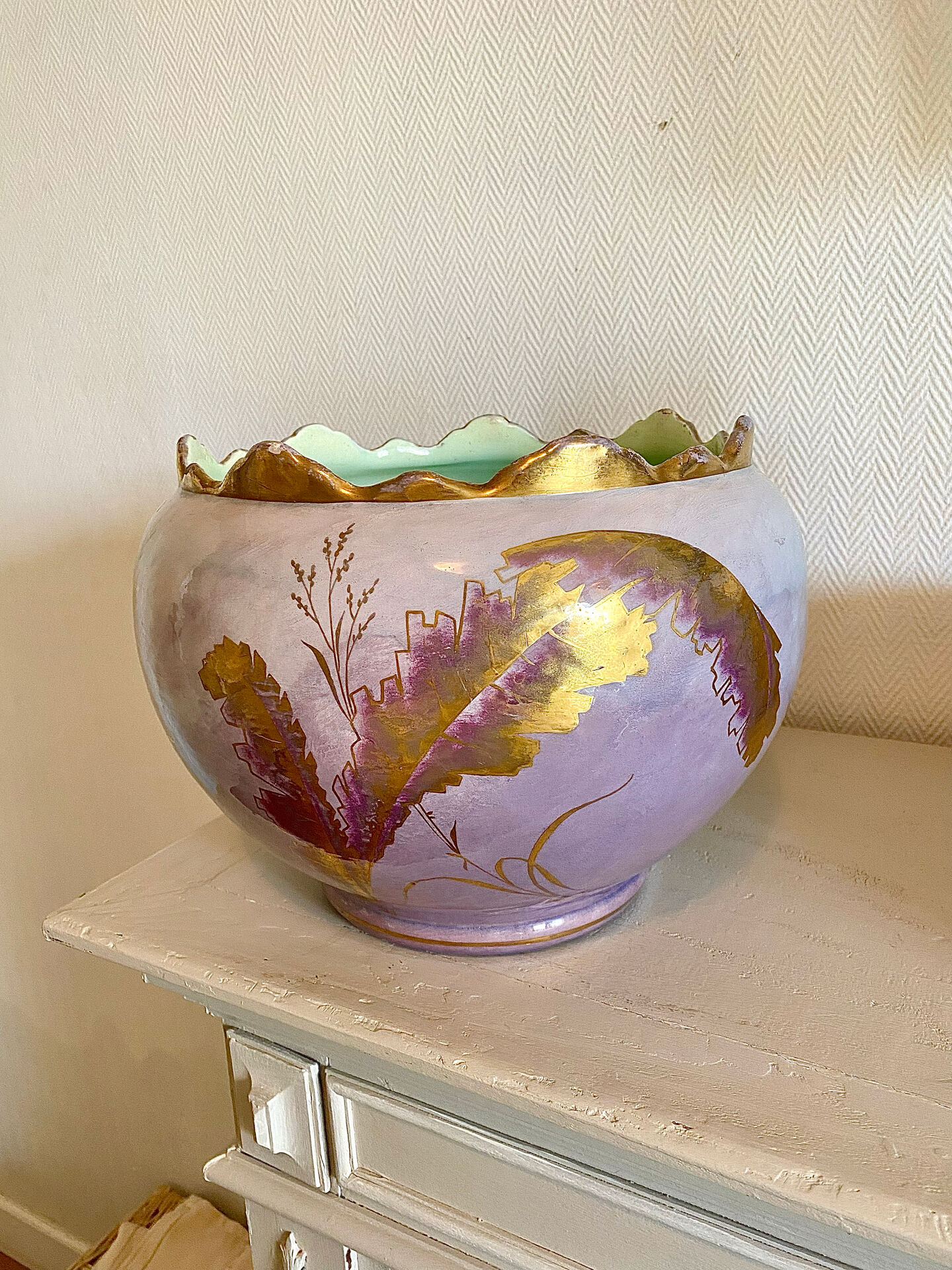 Large Art Nouveau cache-pot signed Jerome Massier