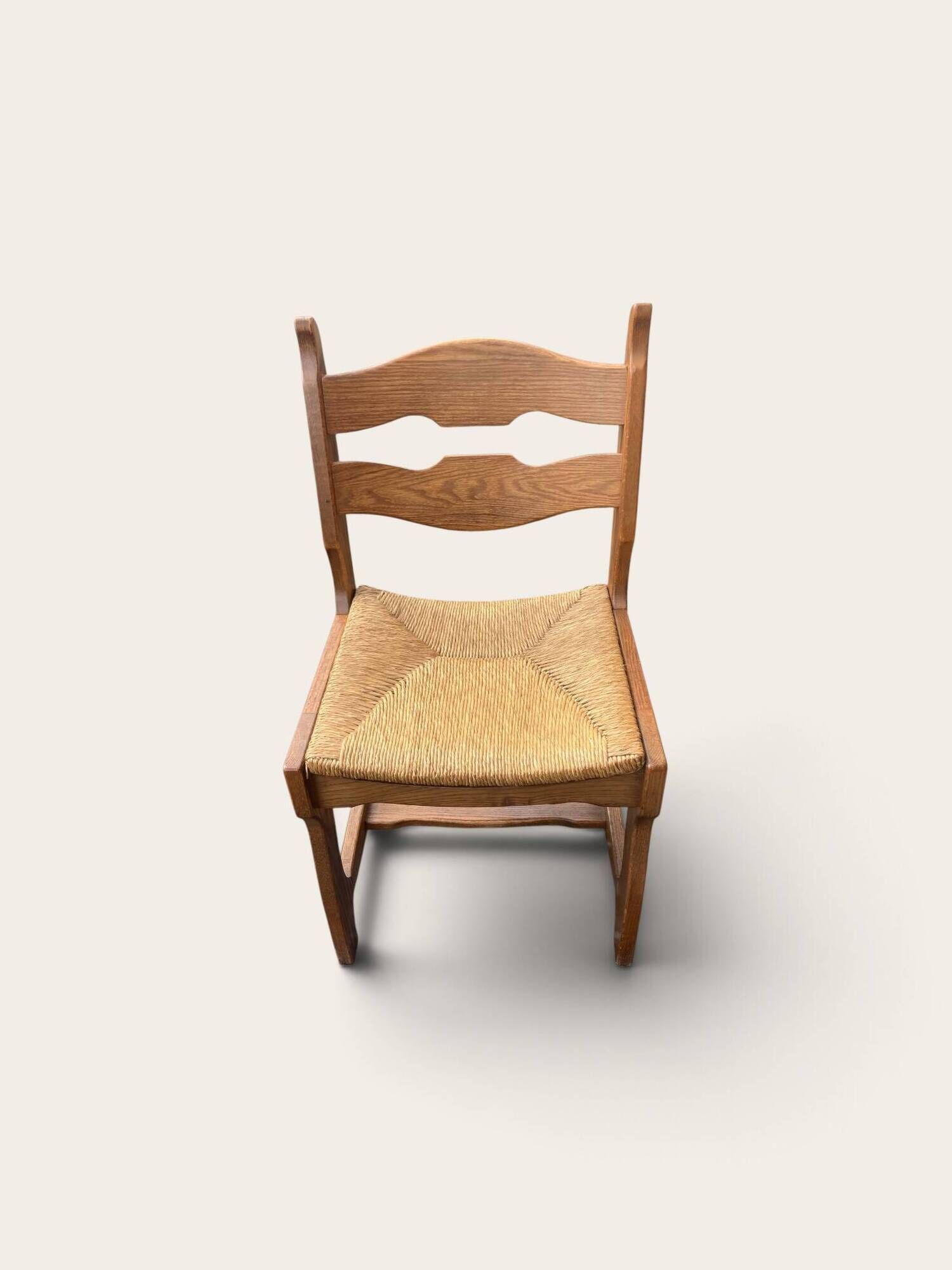6 brutalist chairs by Guillerme and Chambron