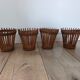 Vintage serpent plant stand in rattan and bamboo - 1960s