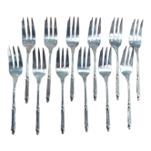Box 12 forks dessert handle to the Russian Saint Médard silver metal