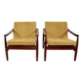 Paire de fauteuils scandinaves vintage en palissandre 1960