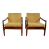 Paire de fauteuils scandinaves vintage en palissandre 1960
