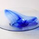 Coupe à fruits vintage en verre bleu et transparent / Bormioli Rocco / Italie / 1990