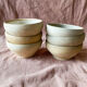 6 Small Antique Glazed Stoneware Bowls in Digoin Style