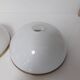 Set of 2 half-spherical opaline brass globes