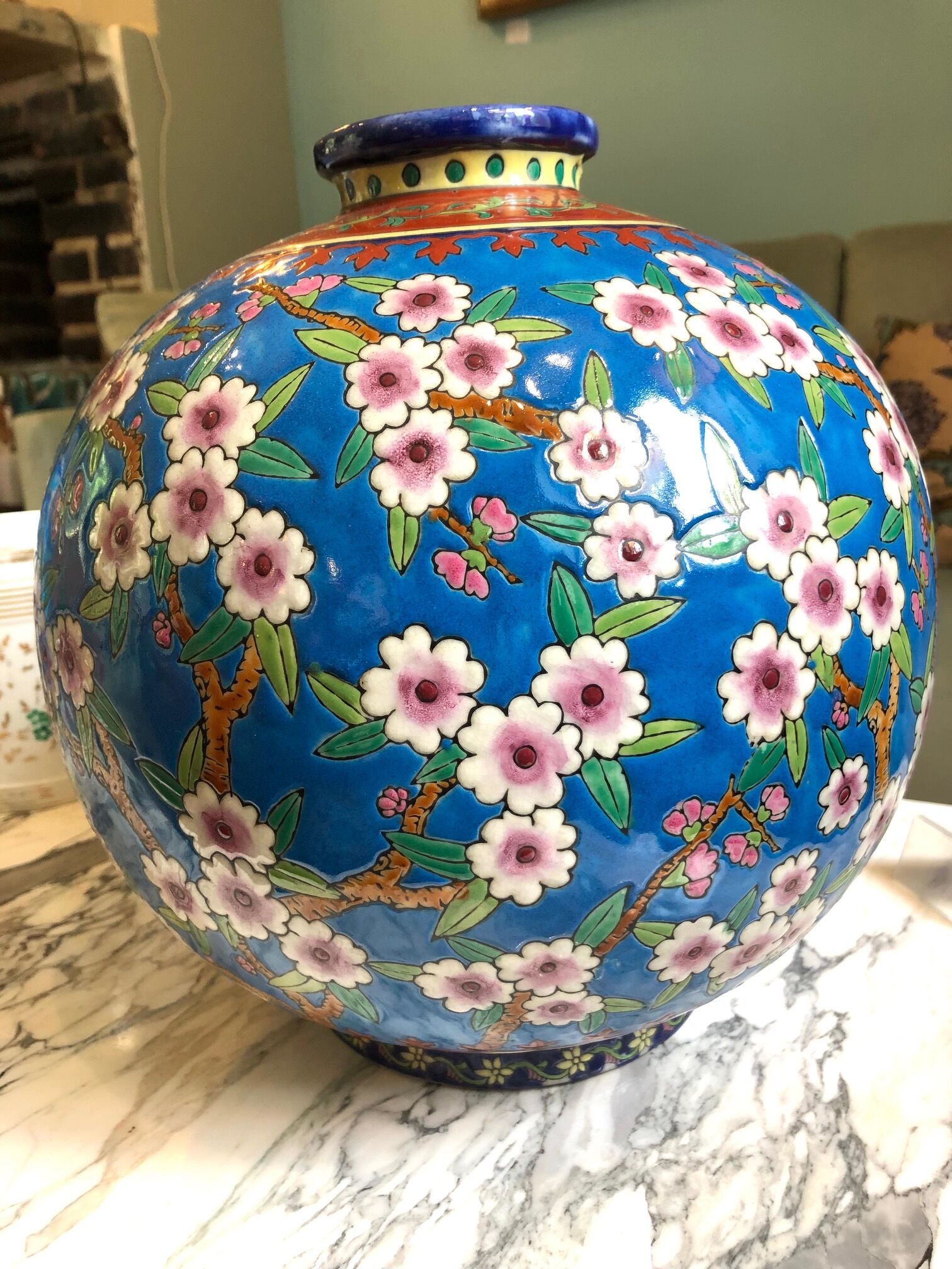 Colonial ball vase la louviere around 1930