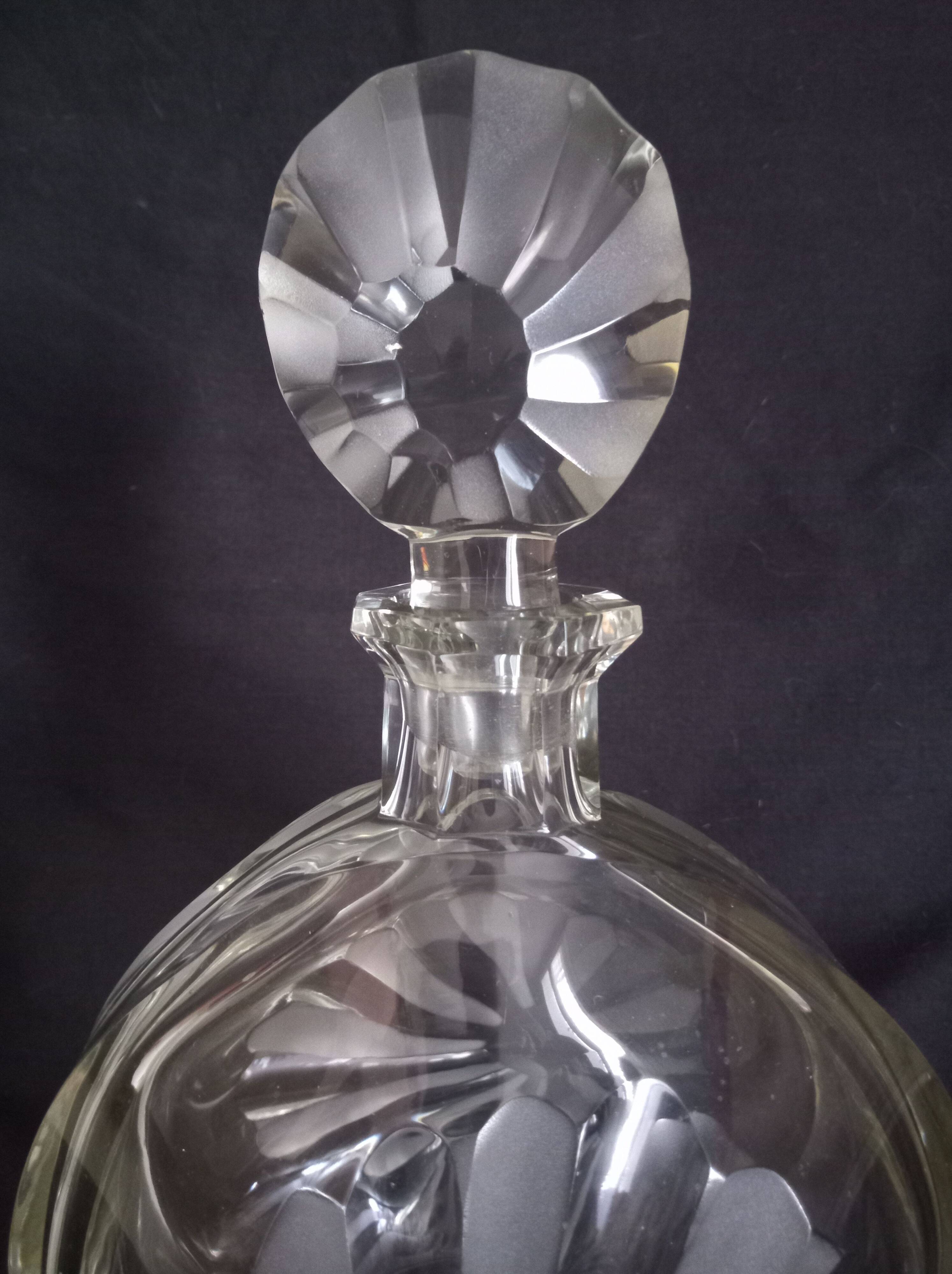 Large Art Deco crystal spirit decanter
