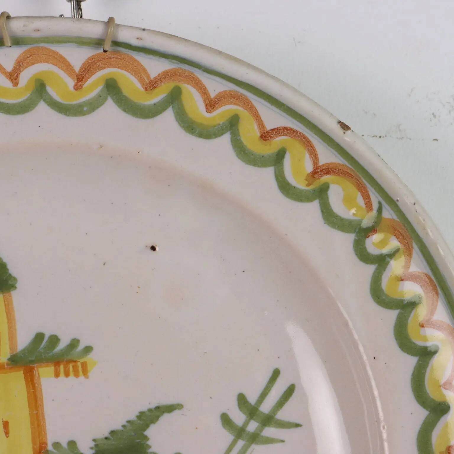 Antique plate in majolica Italy mid-19th century