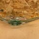 Old Empty Pocket Green & Transparent Crystal Cup Vintage #B087