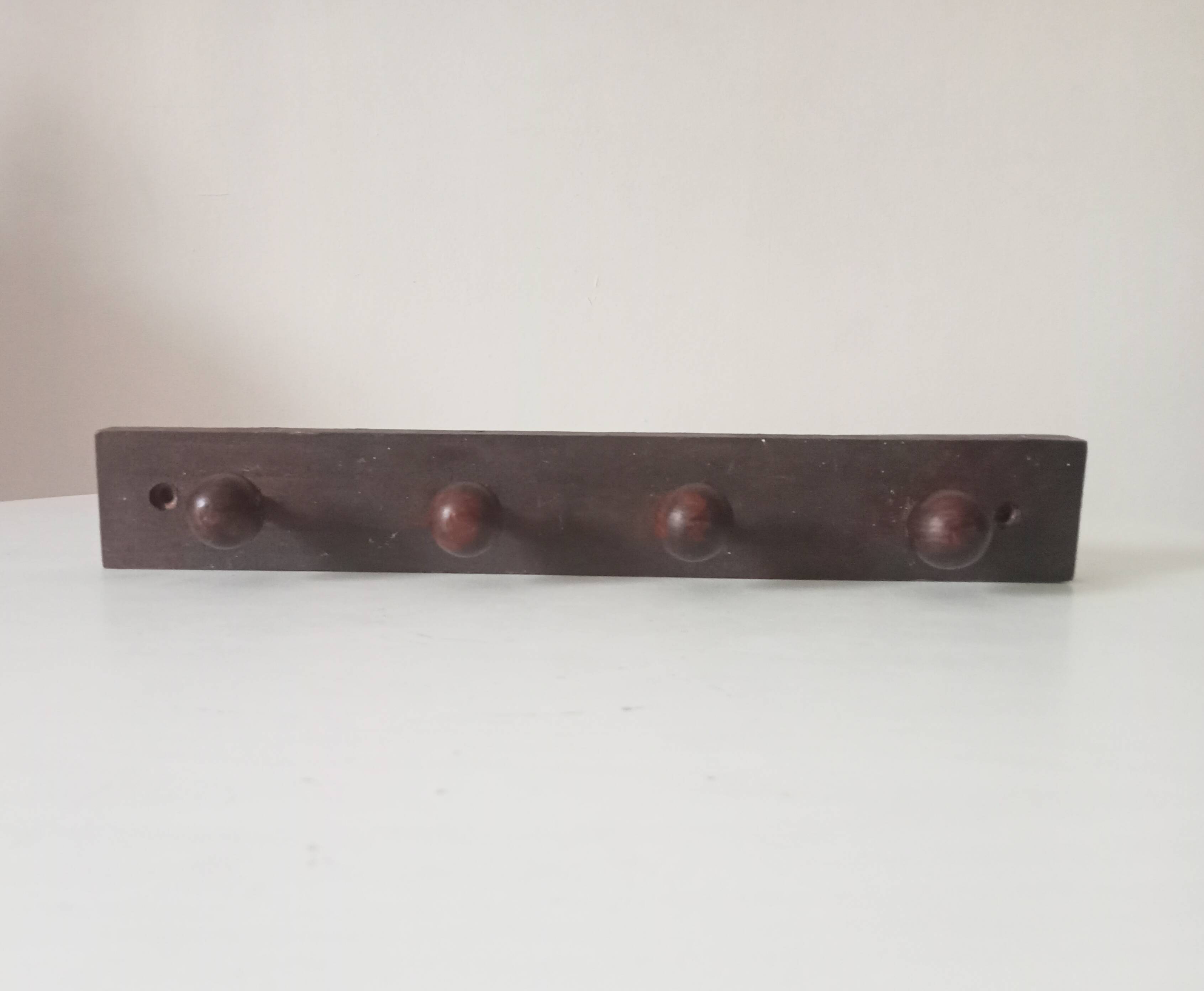 Porte manteau mural vintage en bois