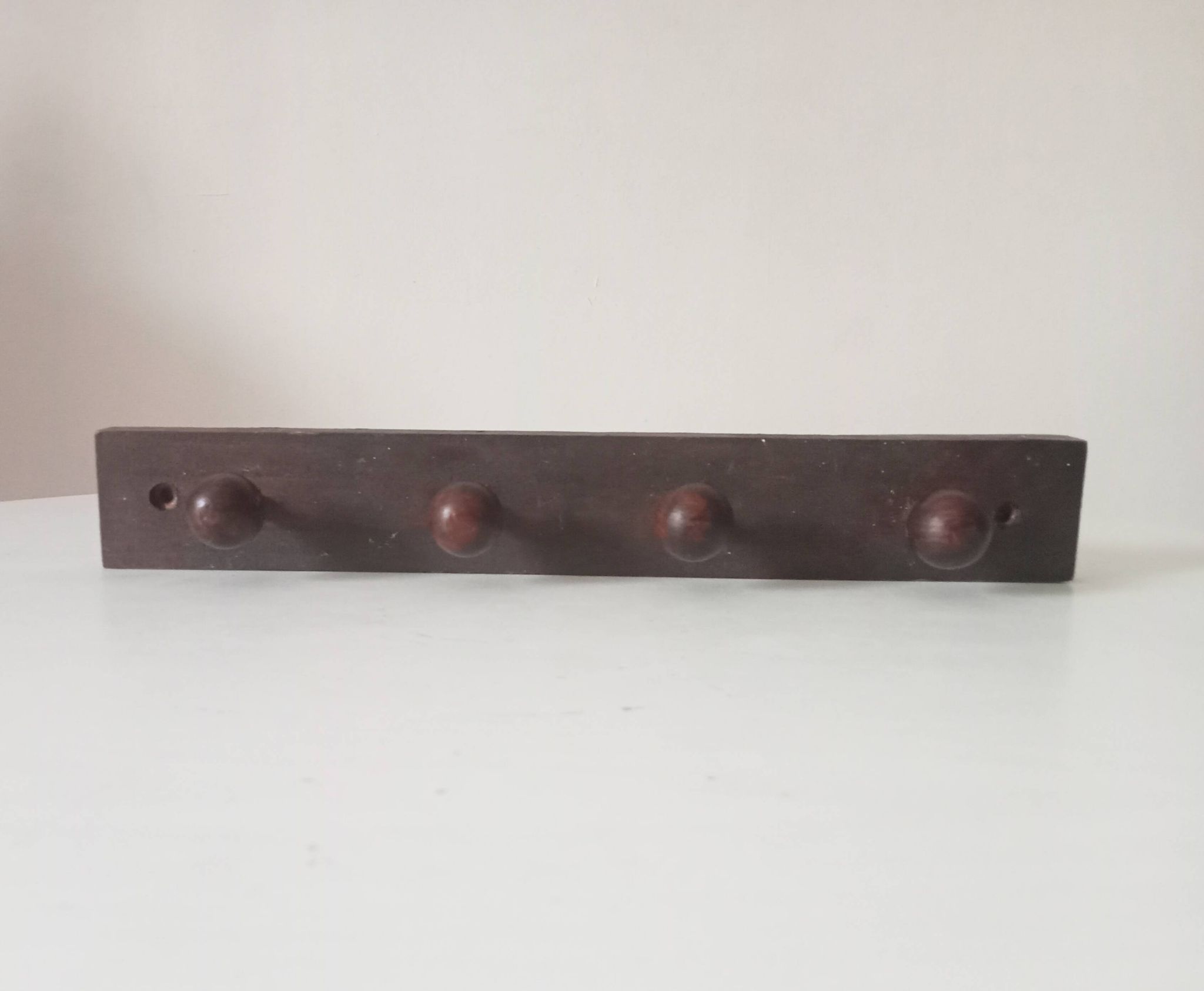 Vintage wooden wall coat rack