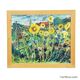 Oil painting by Alexander Michael depicting a lively sunflower field, 1975.