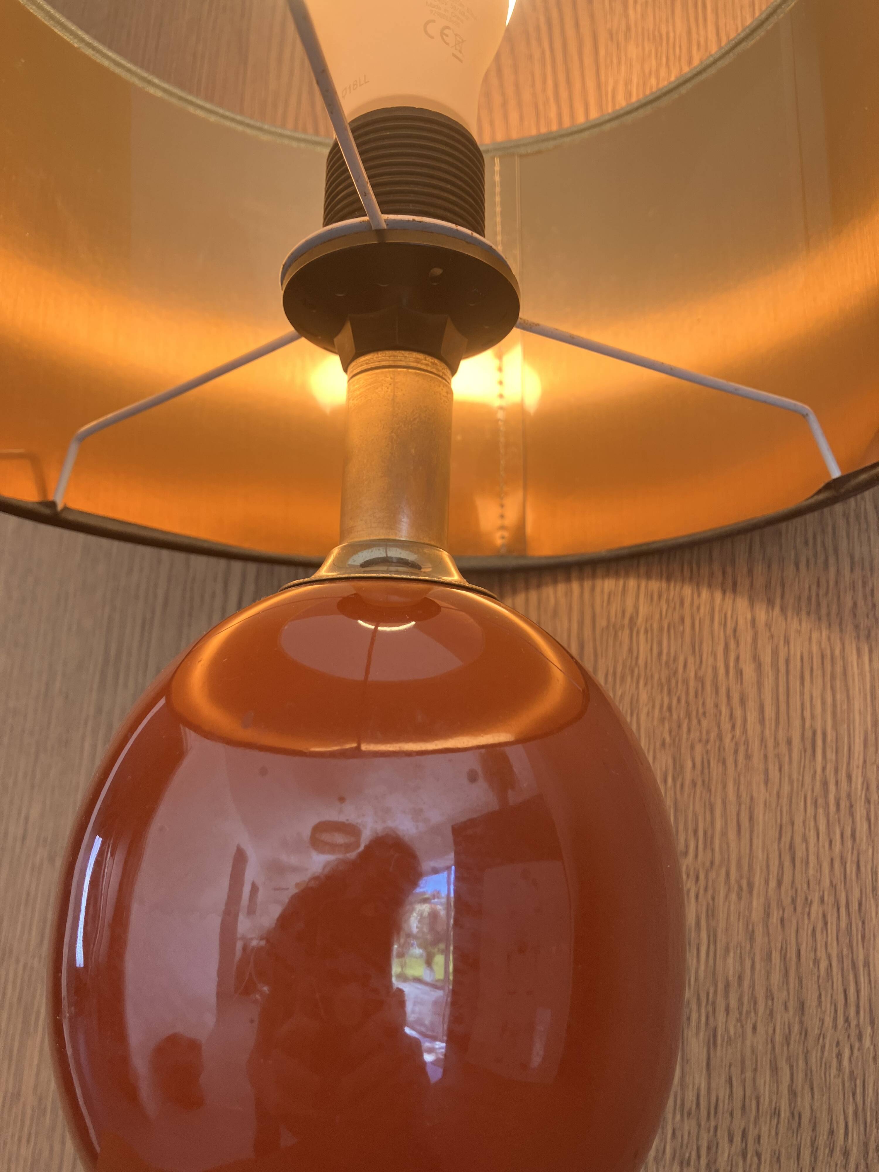 Dolphin Table Lamp Egg Maison Charles vintage 1970s