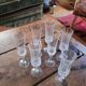 7 cut glass champagne flutes – faceted design