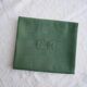 Set of 6 green towels, monogram GR