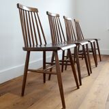 Suite of 4 chairs Stockholm Ikea vintage 1960s