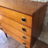 Vintage 60s chest of drawers has 4 drawers edited by Henri Couture