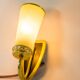 Brass wall lamp and glass with fine stripes mid-century