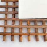 Mirror 65x51cm vintage rattan 1950