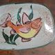 Plat Vallauris, années 60-70. Décor de poisson