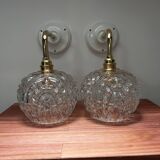 Pair of vintage globe wall lights
