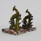 Pair of art deco book greenhouse in regulates and marble. Signed Ucra
