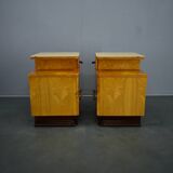 1940s set of bedside tables by Jindrich Halabala, Czechoslovakia