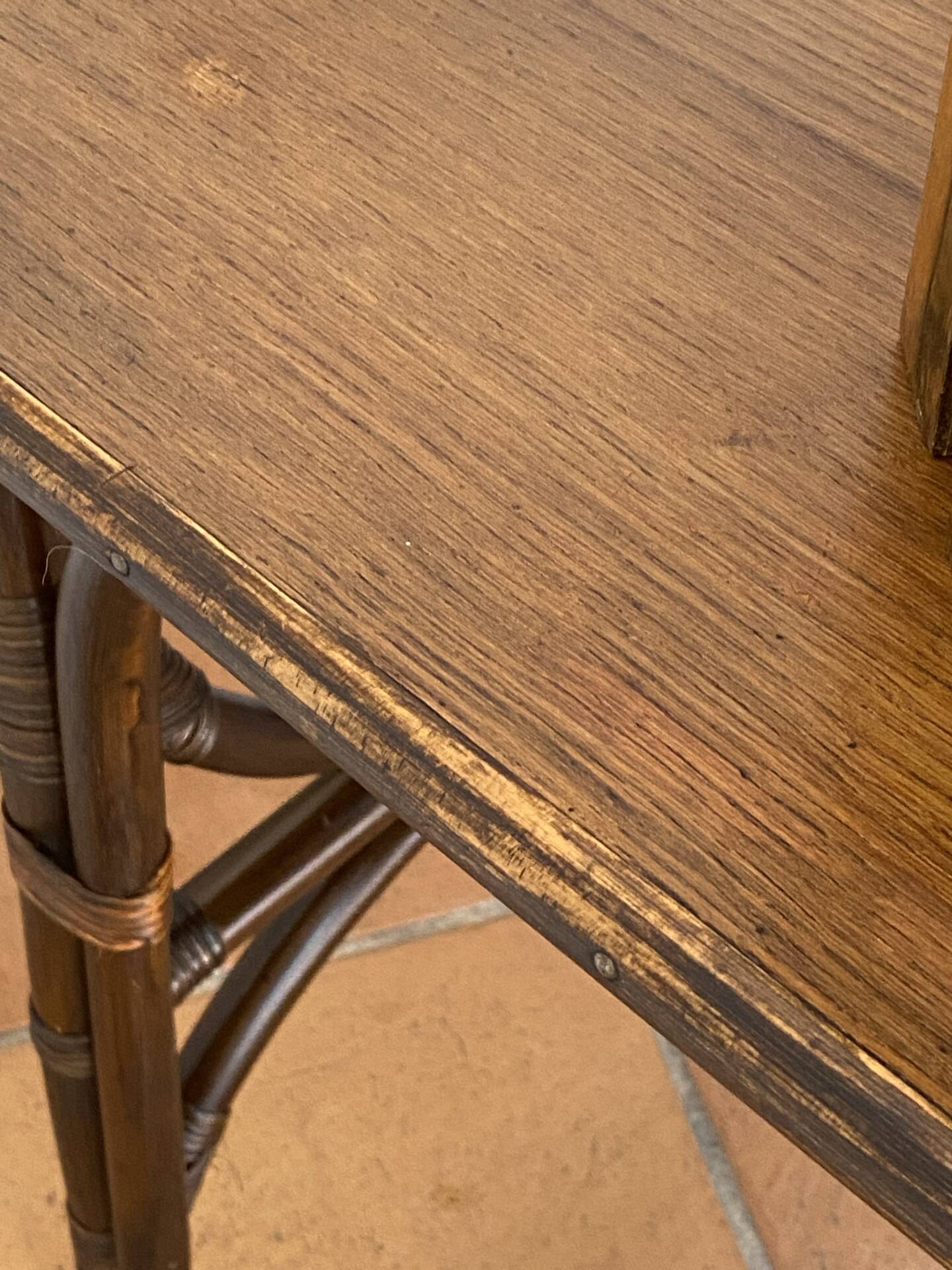 Rattan desk with three drawers