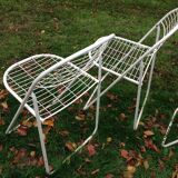 Trio of folding metal chairs