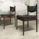 Set of 4 Rio palisander & black leather chairs, Modus model, by Kristian Vedel for Soren Willadsen