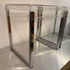 Pair of vintage chrome and acrylic glass bedside tables