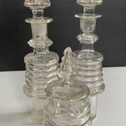 Set of 3 Art Deco crystal bottles