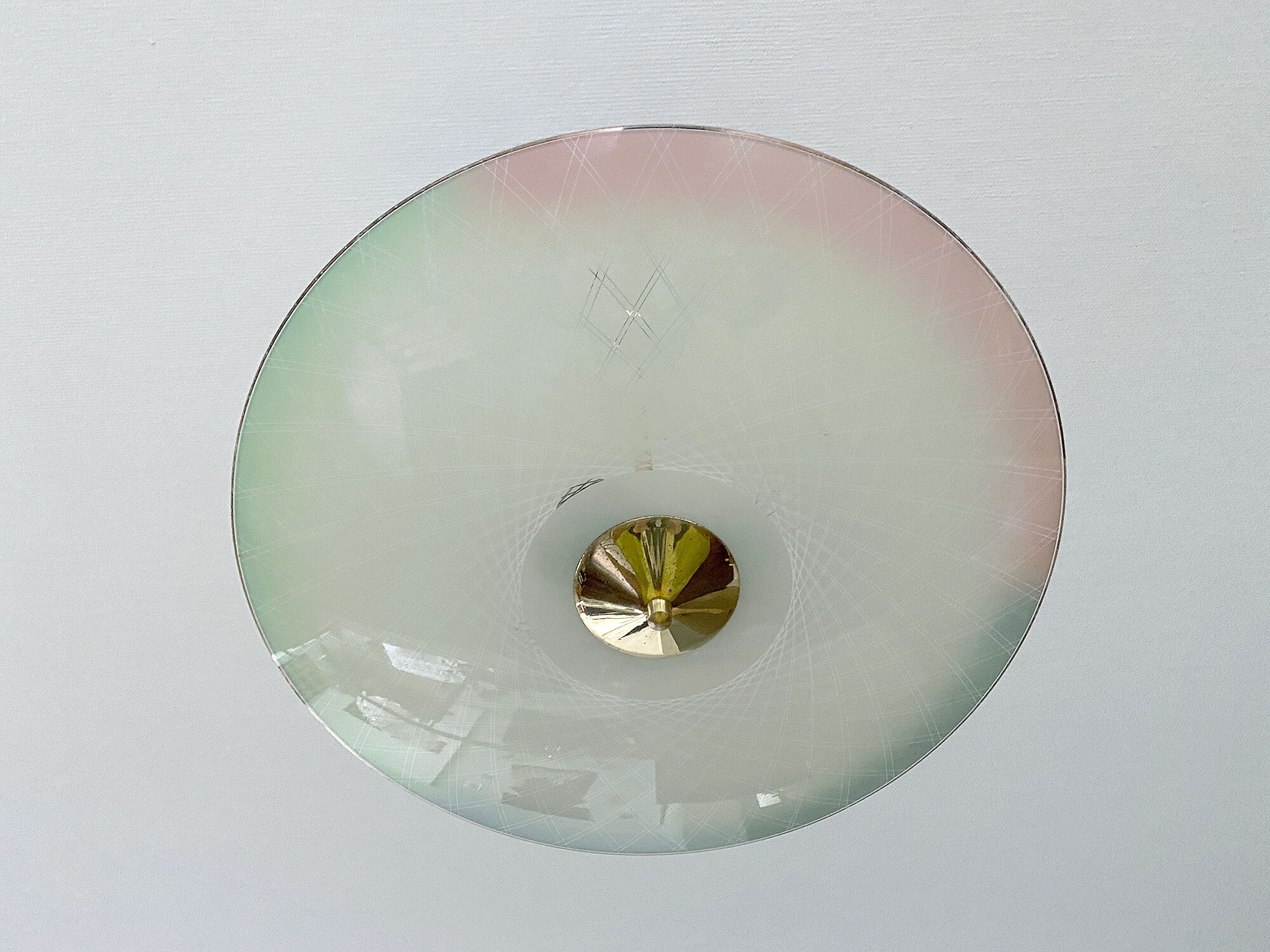 Vintage pendant lamp, multicolored glass, 50s