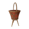 Bamboo cane basket rattan basket with toy papers Provencal fabric