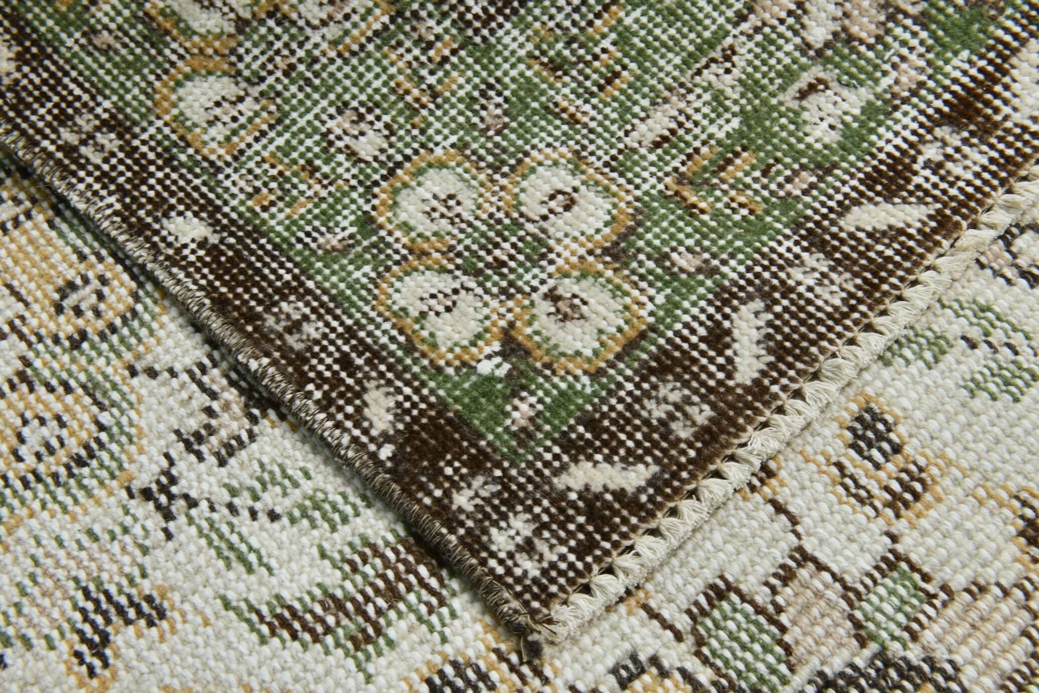 6x10 Brown & Beige Floral Pattern Vintage Rug, 196x325Cm
