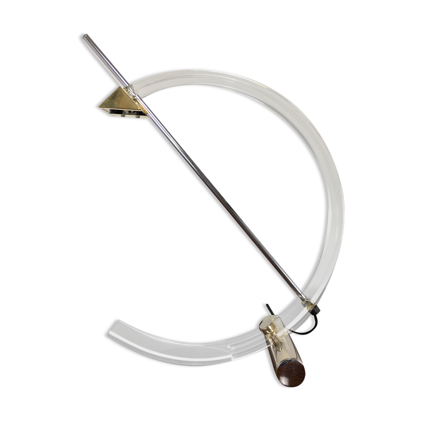 Plexiglas and brass table lamp, Italy 1980