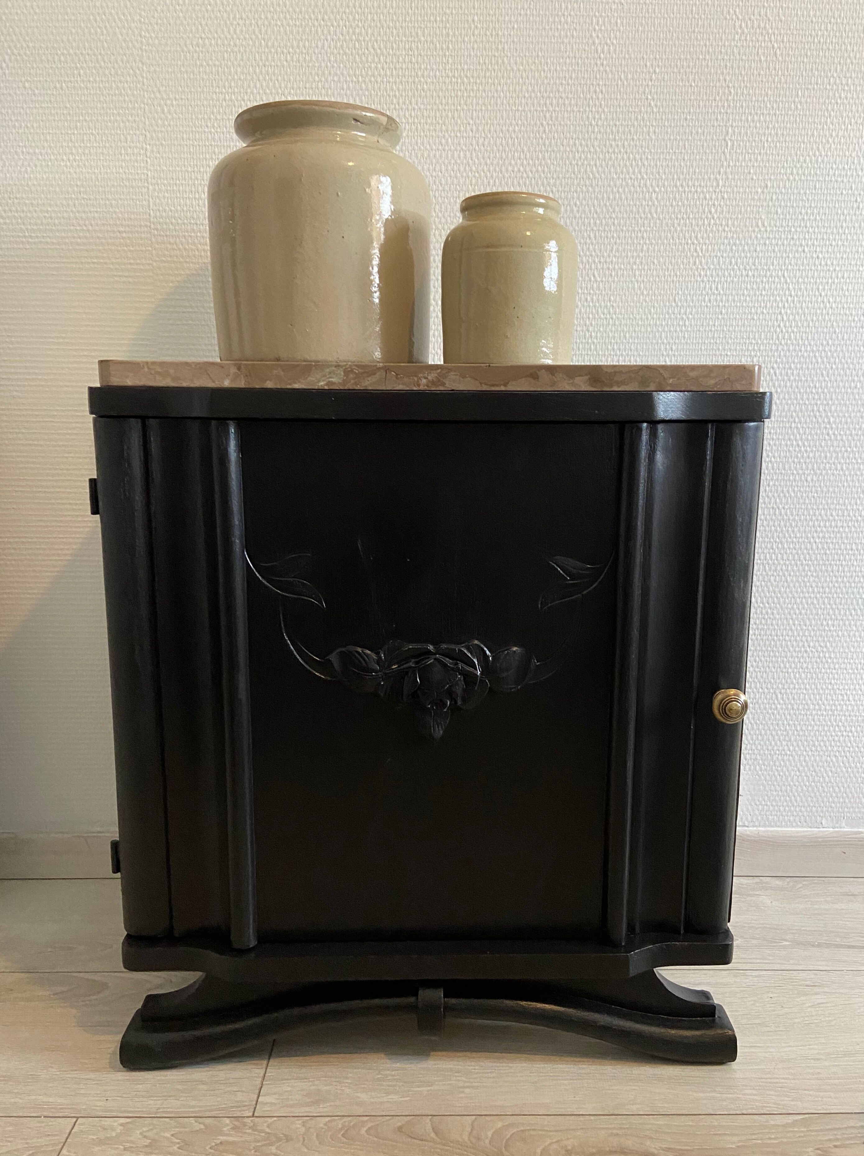 Black Art Deco bedside table