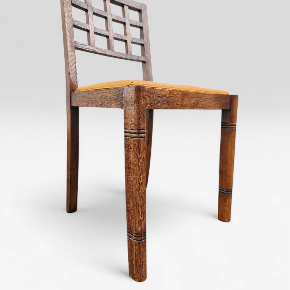 Solid oak chair, Victor Courtray, Art Deco, 1930