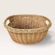 Woven blonde wicker basket